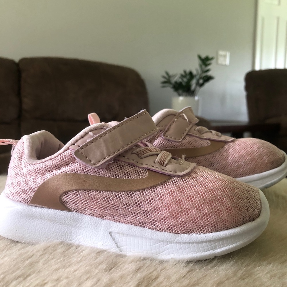 Pink and Rose Gold Toddler Tennis Shoes